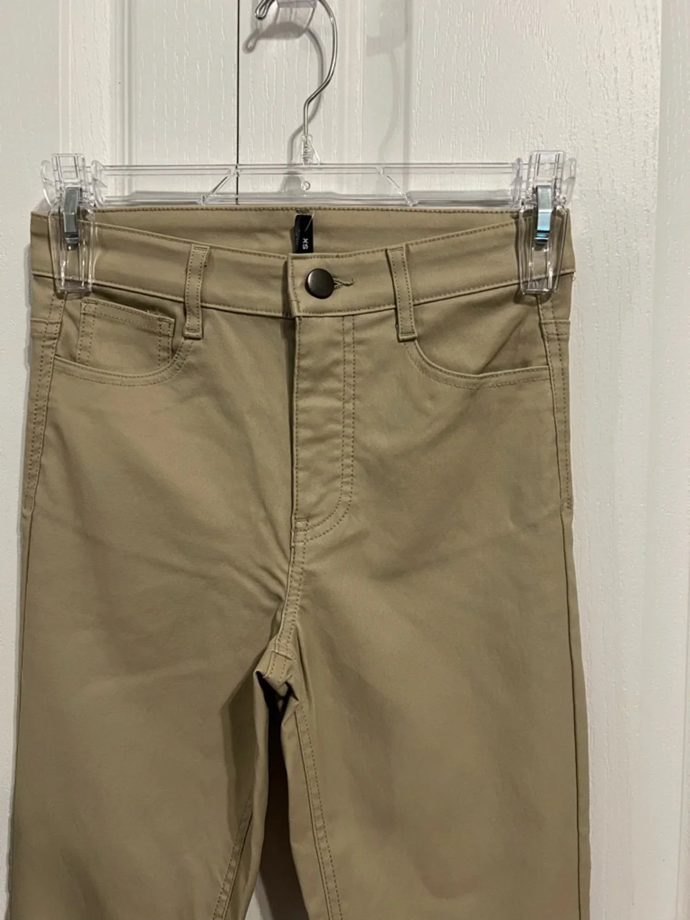NWT Calzedonia Coated Denim Skinny Fit Pants in Light Beige XS - Picture 3 of 8